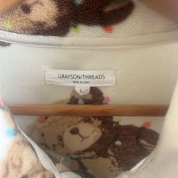 GUC Grayson Threads size L kids oversized lightweight teddy bear sherpa zip up - Picture 5 of 5